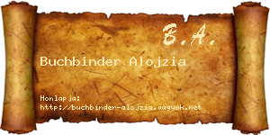 Buchbinder Alojzia névjegykártya
